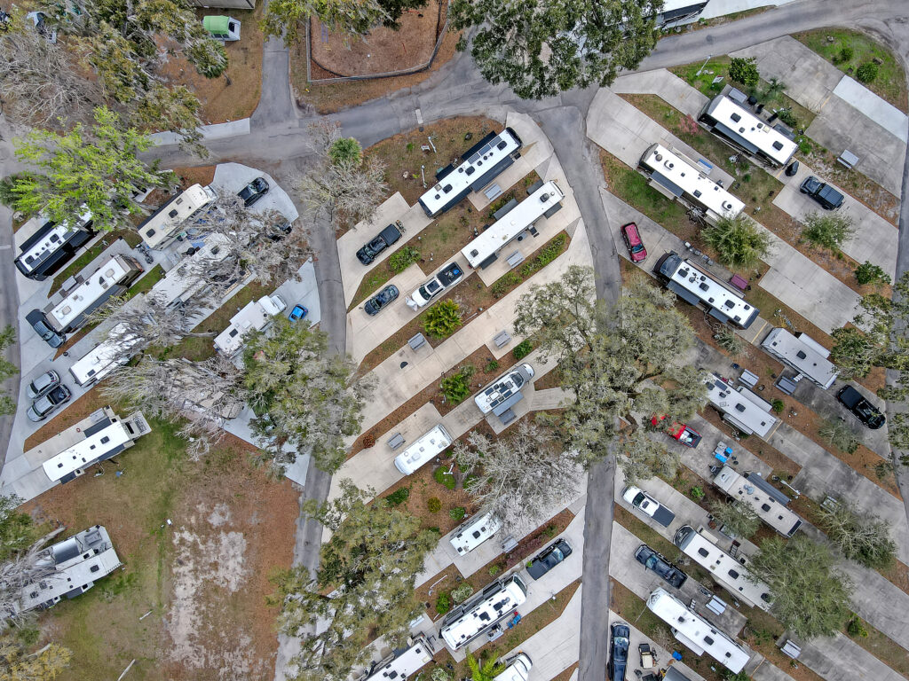 Campground aerial views- Cape Kennedy RV Resort Campground